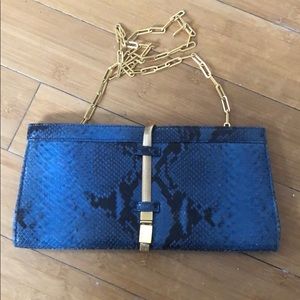 Karen Millen “python style” leather clutch bag